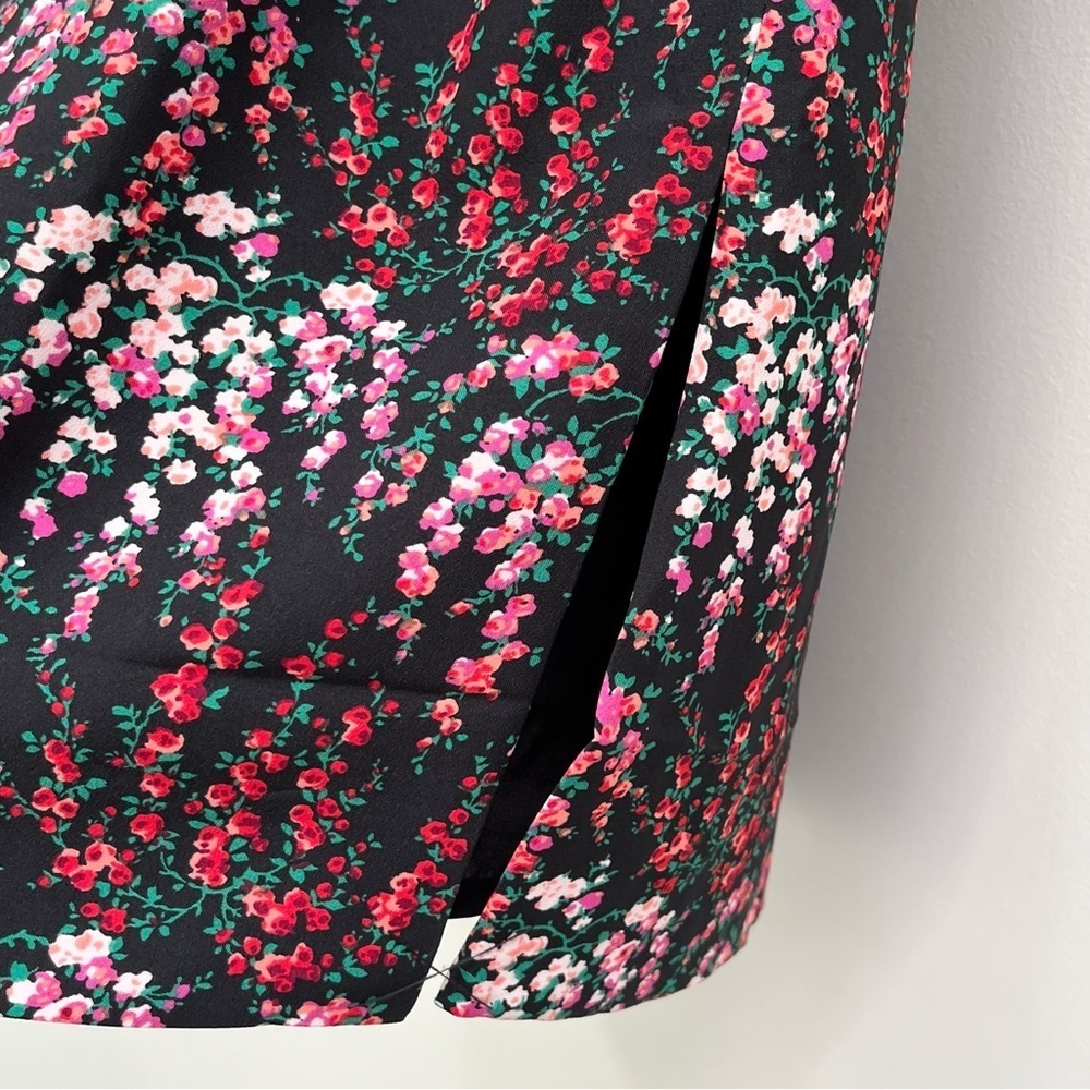 J.Crew BA844 Pull-On Pencil Skirt Pockets Black Pink Floral Small - Picture 5 of 9